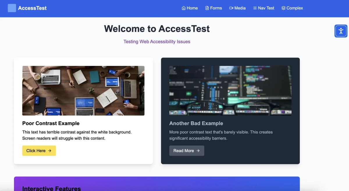 Website with improved accessibility thanks to navable widget